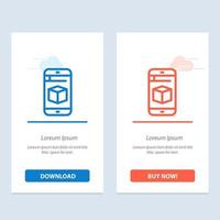 Mobile Cell Box Technology  Blue and Red Download and Buy Now web Widget Card Template vector