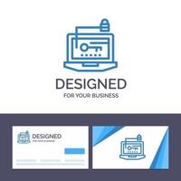 Creative Business Card and Logo template Access Computer Hardware Key Laptop Vector Illustration