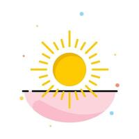 Sun Sunrise Sunset Abstract Flat Color Icon Template vector