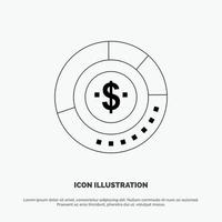 diagrama análisis presupuesto tabla finanzas informe financiero estadísticas línea icono vector