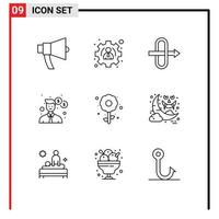 9 Creative Icons Modern Signs and Symbols of holiday plent gateway flower office Editable Vector Design Elements