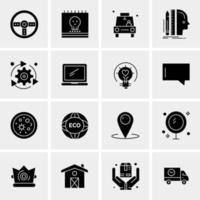 16 iconos universales de negocios vector ilustración de icono creativo para usar en proyectos relacionados con la web y dispositivos móviles