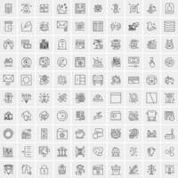 100 iconos de negocios para web y material impreso vector