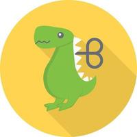 Ilustración de vector de dinosaurio para niños en un fondo. Símbolos de calidad premium. Iconos vectoriales para concepto y diseño gráfico.