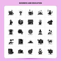 Solid 25 Business And Education Icon set Vector Glyph Style Design Black Icons Set Web and Mobile Business ideas design Vector Illustration