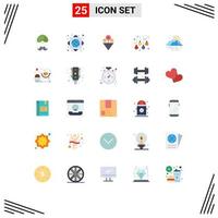 paquete de iconos de vector de stock de 25 signos y símbolos de línea para lámparas de día red global accesorios de navidad elementos de diseño de vector editables
