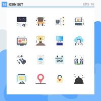 16 Universal Flat Colors Set for Web and Mobile Applications seo investment secure web server game shop Editable Pack of Creative Vector Design Elements