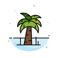 Palm Tree Brazil Abstract Flat Color Icon Template vector