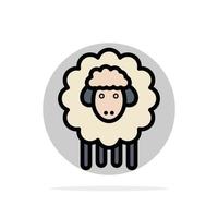 Easter Lamb Sheep Spring Abstract Circle Background Flat color Icon vector