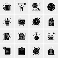 16 iconos universales de negocios vector ilustración de icono creativo para usar en proyectos relacionados con la web y dispositivos móviles