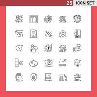 25 Universal Line Signs Symbols of christmas speedometer user performance chat Editable Vector Design Elements