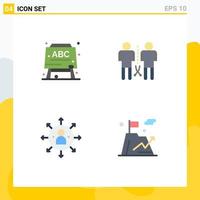 Modern Set of 4 Flat Icons and symbols such as board arrows family people job Editable Vector Design Elements