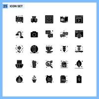 25 Creative Icons Modern Signs and Symbols of spa school learn display bowl two Editable Vector Design Elements