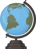 The school globe. Round layout of the planet Earth. A school globe for studying geography with continents and oceans. Vector illustration isolated on a white background