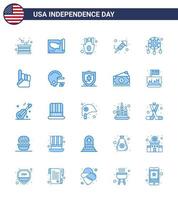 25 Blue Signs for USA Independence Day adornment festival usa religion food Editable USA Day Vector Design Elements