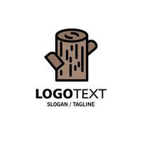 Log Timber Wood Business Logo Template Flat Color vector