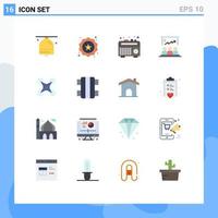 Modern Set of 16 Flat Colors and symbols such as technology team shopping user presentation Editable Pack of Creative Vector Design Elements