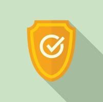 Quality shield icon flat vector. Check guarantee vector