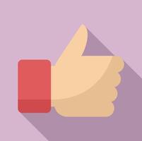 Quality thumb up icon flat vector. Best hand vector