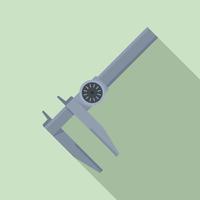 Slide caliper icon flat vector. Vernier micrometer vector