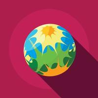 Splash planet icon, flat style vector