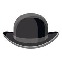 Black hat icon, cartoon style vector