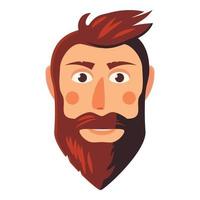 Man face icon, cartoon style vector