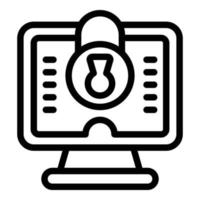 Lock computer icon outline vector. Social media vector