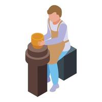 Pottery artist icon isometric vector. Hobby class vector