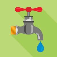 Dripping tap icon, flat style vector