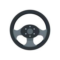 Steering wheel equipment icon flat isolated vector