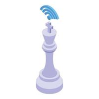 King chess icon isometric vector. Online game vector