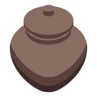Ceramic pot icon isometric vector. Pottery class vector