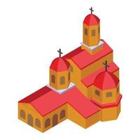 vector isométrico del icono de la iglesia de macedonia. cultura de viaje