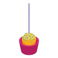 Candy cake pop icon isometric vector. Chocolate food vector