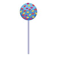 Cute cake pop icon isometric vector. Fancy icing vector