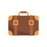 Hitchhiking suitcase icon flat isolated vector
