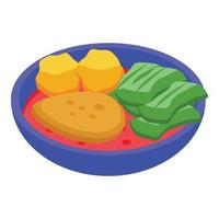 Corn food icon isometric vector. Cheese menu vector