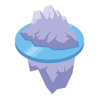 vector isométrico del icono del iceberg ártico. polo pico