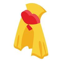 Yellow cloak icon isometric vector. Cape hero vector