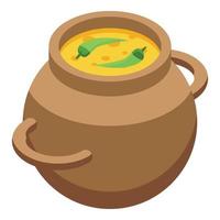 icono de sopa de jarra balcánica vector isométrico. menú de cena