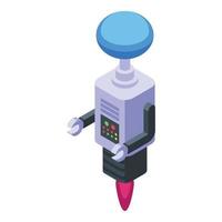 Fly robot icon isometric vector. Space alien vector