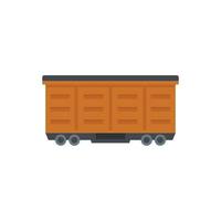 Train cargo wagon icon flat isolated vector