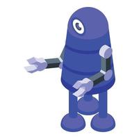 Blue robot icon isometric vector. Animal monster vector