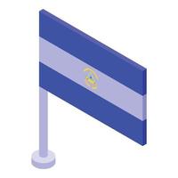 vector isométrico del icono de la bandera de nicaragua. día de viaje