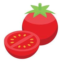 Red tomato icon isometric vector. Spanish food vector