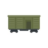 Illegal immigrants wagon icon flat isolated vector