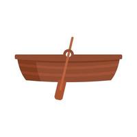 Immigrants wood boat icon flat isolated vector