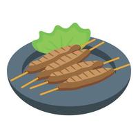 Bbq meat icon isometric vector. Food menu vector