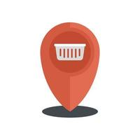 Shop gps pin icon flat isolated vector